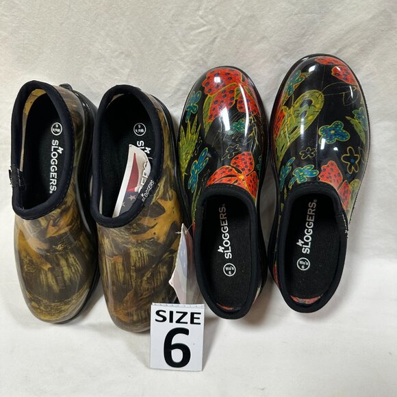 Two for One Price!!! Sloggers Waterproof Rain Shoes - Camo & Mid Summer Black - Picture 2 of 4